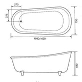 Impero Freestanding 1690 Soft Bathtub